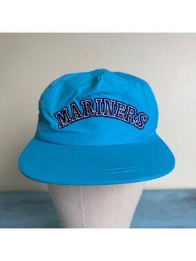 Seattle Mariner's '90's Night Blue Neon Snapback Hat Cap Adult